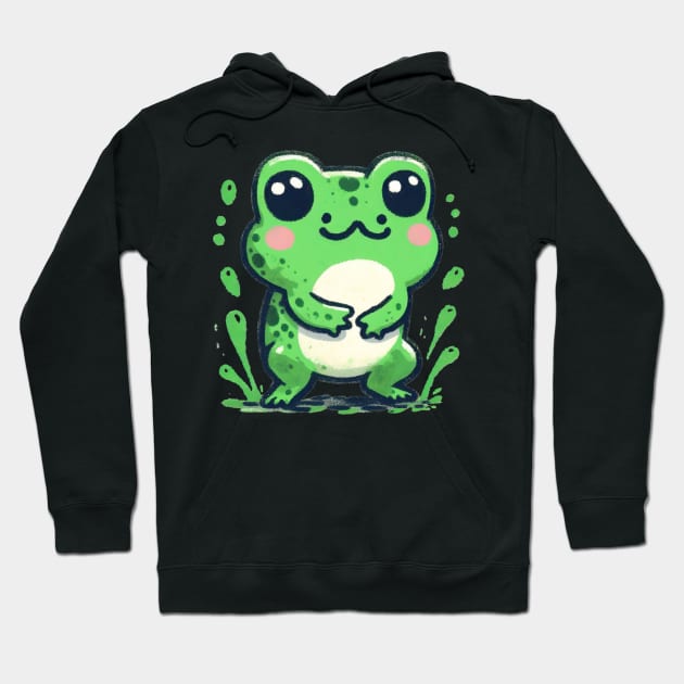 Adorable little frog kawaii Hoodie by Evgmerk